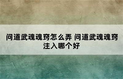 问道武魂魂窍怎么弄 问道武魂魂窍注入哪个好